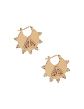 Aretes Apodemia Brumata con acabado baño de oro circonita