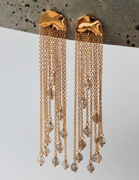 Aretes de medusa Apodemia Jellyfish con acabado baño de oro zirconia