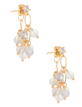Aretes Apodemia Jellyfish con acabado baño de oro circonita