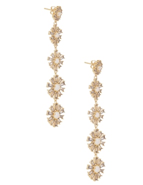 Aretes de flor Apodemia Moon con acabado baño de oro circonita