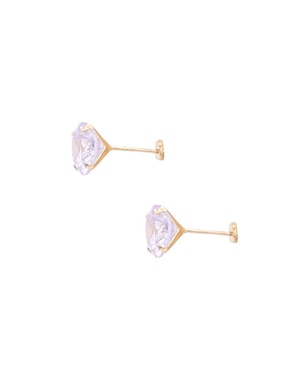Broqueles redondos Oro Angelus de oro con acabado brillante zirconia