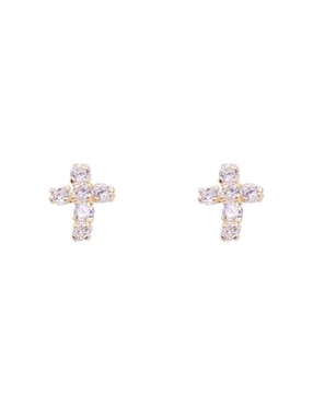 Broqueles de cruz Oro Angelus de oro con acabado brillante zirconia