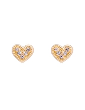 Broqueles de corazón Oro Angelus de oro con acabado pavé zirconia