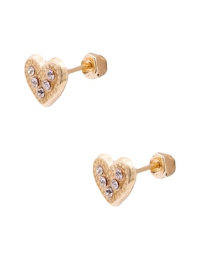 Broqueles de corazón Oro Angelus de oro con acabado pavé zirconia