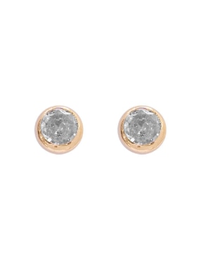 Broqueles redondos Oro Angelus de oro con acabado pavé zirconia