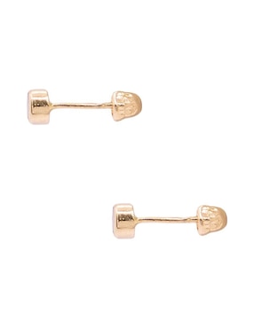 Broqueles redondos Oro Angelus de oro con acabado pavé zirconia