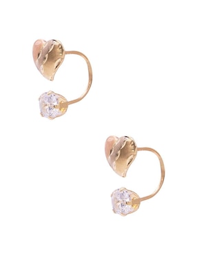 Broqueles de corazón Oro Angelus de oro con acabado brillante zirconia
