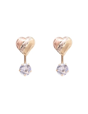 Broqueles de corazón Oro Angelus de oro con acabado brillante zirconia
