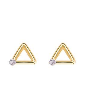 Broqueles triangulares Oro Angelus de oro con acabado pavé zirconia