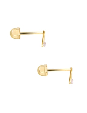 Broqueles triangulares Oro Angelus de oro con acabado pavé zirconia