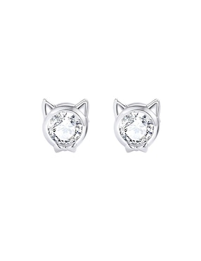 Broquel De Gato Miow Kiki Season De Plata P 925 Zirconia