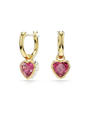 Aretes de corazón Swarovski con acabado brillante