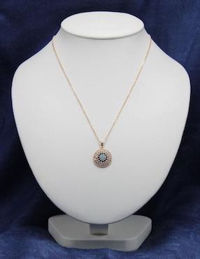 Aretes y collar de ojo Minai Ojo Turco 14 k zirconia cúbica