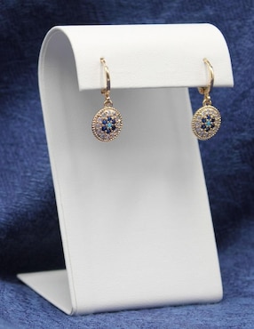 Aretes y collar de ojo Minai Ojo Turco 14 k zirconia cúbica