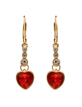 Aretes Largos De Corazón Anne Klein Gingerbread Cristal