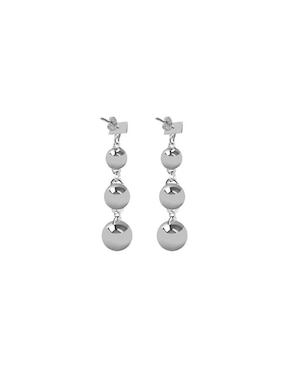 Aretes de esfera Enrique Garcia de plata P 925 con acabado plateado