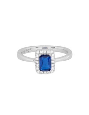 Anillo Rectangular Argentia Wow P 925 De Plata Zirconia