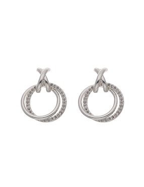 Aretes Cortos Circulares Napier Social Ears Con Zirconia