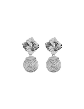 Aretes Cortos De Flor Enrique Garcia De Plata P 925