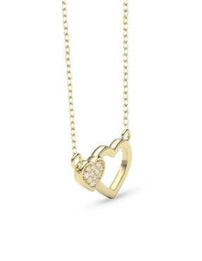 Collar con dije de corazón Amelie Joyas de oro 14 K