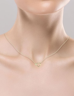 Collar con dije de corazón Amelie Joyas de oro 14 K