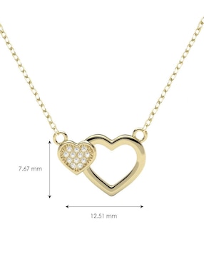 Collar con dije de corazón Amelie Joyas de oro 14 K