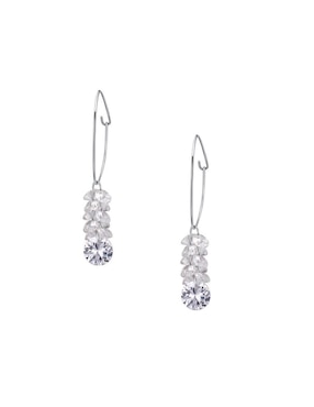 Aretes circulares Ocean Heart Elegance con acabado baño de oro cristal