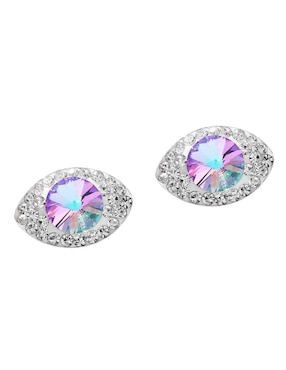 Set aretes y collar de ojo Horoz de plata p 925 zirconia