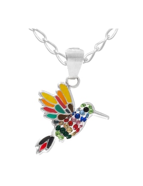 Set aretes y collar colibrí Horoz de plata p 925 zirconia