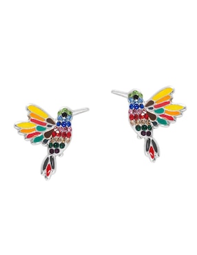 Set aretes y collar colibrí Horoz de plata p 925 zirconia