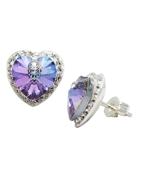 Set aretes, collar y pulsera de corazón Horoz de plata p 925 zirconia