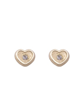 Broqueles de corazón Oro Angelus de oro con acabado brillante zirconia