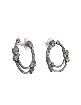 Aretes de aro Givenchy Champagne Chiffon con acabado baño de oro cristal