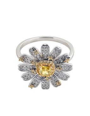 Anillo De Flor Gladkova Joyería P.925 De Plata Zirconia Y Diamante