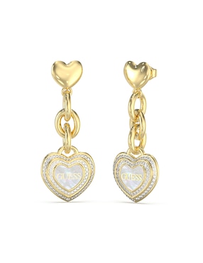 Aretes Cortos De Corazón Guess Amami Circonita