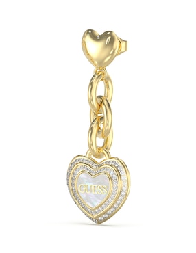 Aretes de corazón Guess Amami con acabado diamantado circonita