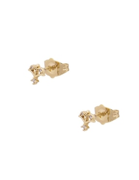 Aretes de flecha Oro Angelus con acabado brillante zirconia
