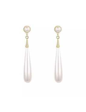 Aretes de gota Mink con acabado brillante