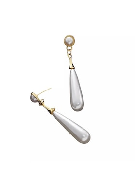 Aretes de gota Mink con acabado brillante