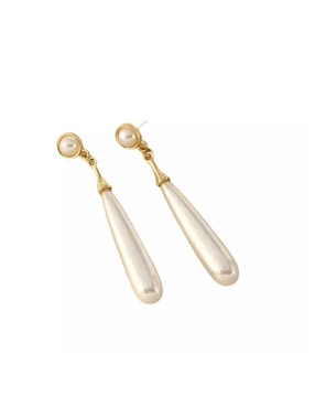 Aretes de gota Mink con acabado brillante