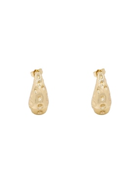 Aretes Cortos De Gota Oro Angelus