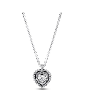 Collar De Corazón Pandora Timeless De Plata P925