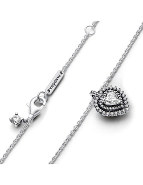 Collar de corazón Pandora de plata P 925