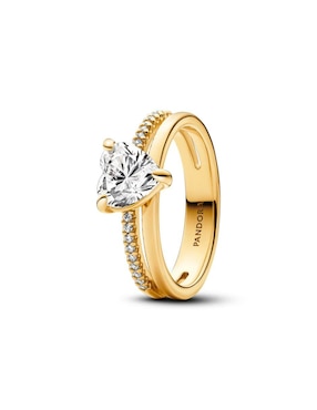 Anillo Pandora Timeless de plata P 925 zirconia cúbica con acabado baño de oro