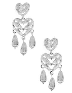 Aretes Largos De Corazón Napier J' Adore Acabado Pulido