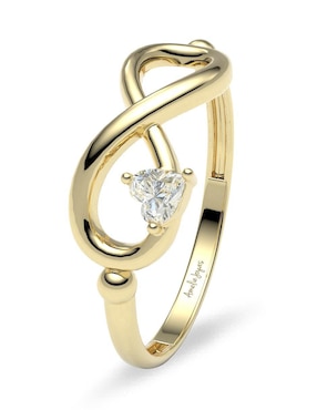 Anillo de corazón Amelie Joyas 14 k de oro zirconia brillante