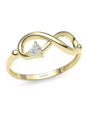 Anillo de corazón Amelie Joyas 14 k de oro zirconia brillante