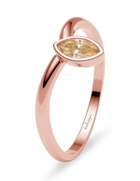 Anillo geométrico Amelie Joyas 14 k de oro zirconia brillante