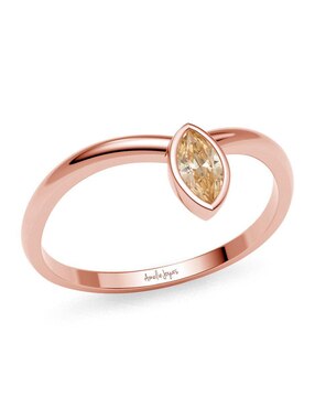 Anillo geométrico Amelie Joyas 14 k de oro zirconia brillante