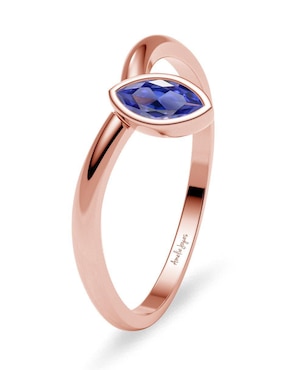 Anillo geométrico Amelie Joyas 14 k de oro zirconia brillante
